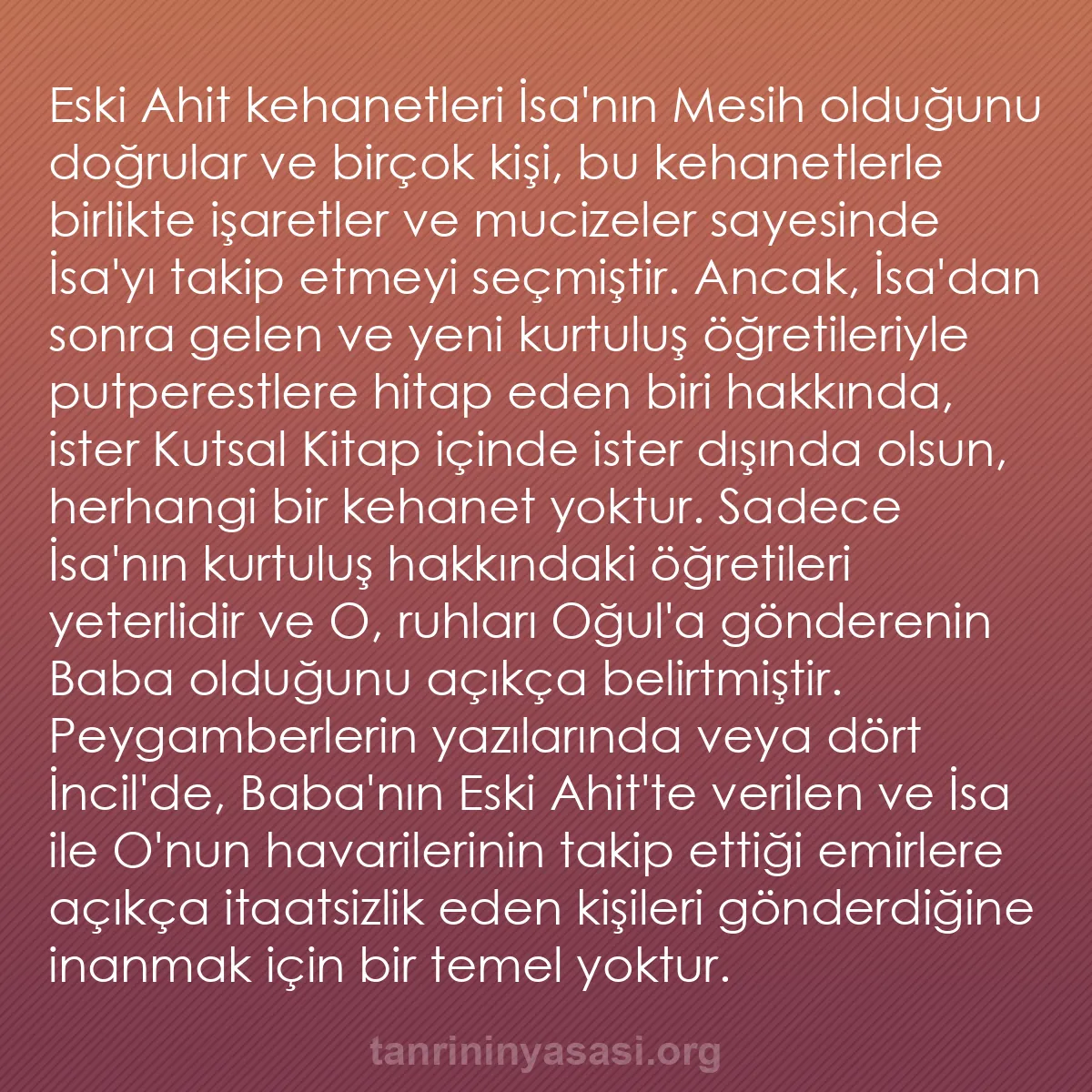 0006 - Tanrı’nın Yasası hakkında gönderi: Eski Ahit kehanetleri İsa