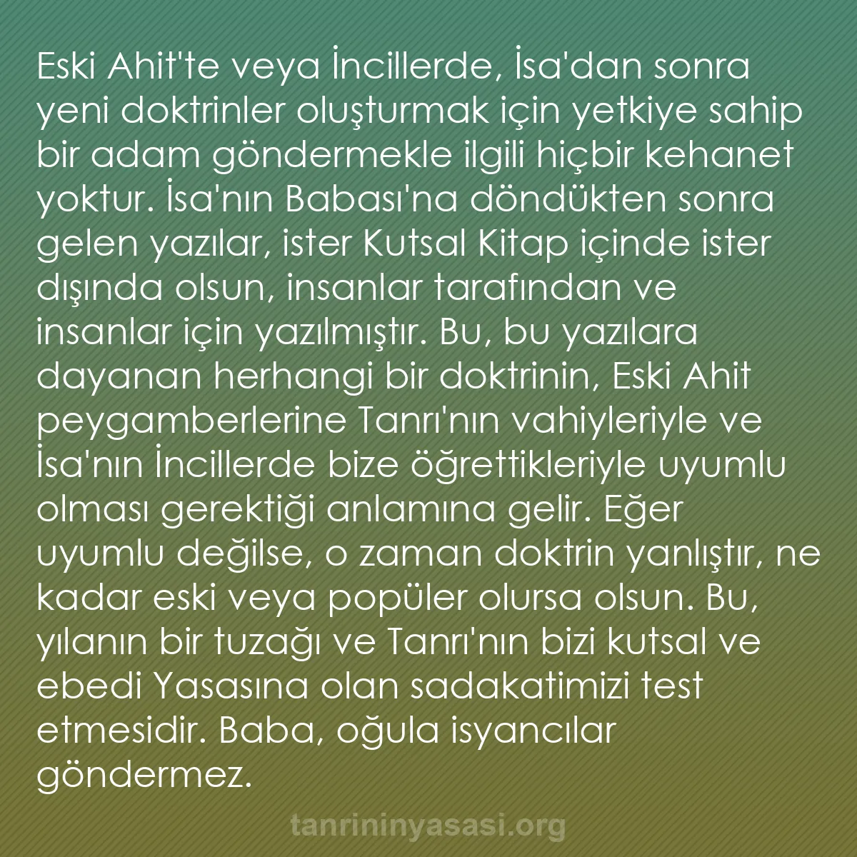 0023 - Tanrı’nın Yasası hakkında gönderi: Eski Ahit