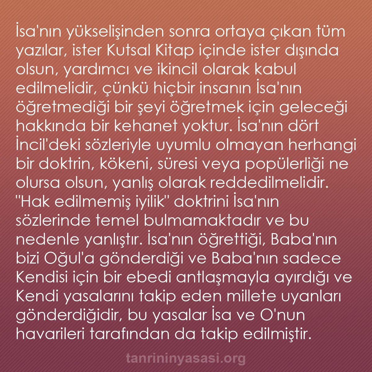 0026 - Tanrı’nın Yasası hakkında gönderi: İsa