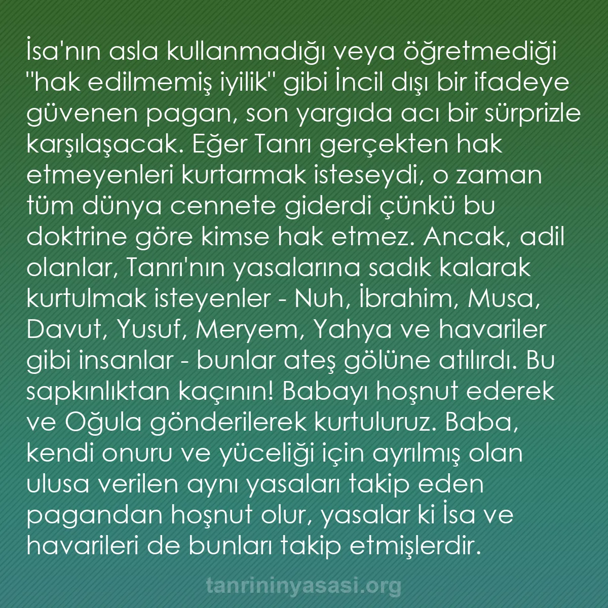 0030 - Tanrı’nın Yasası hakkında gönderi: İsa