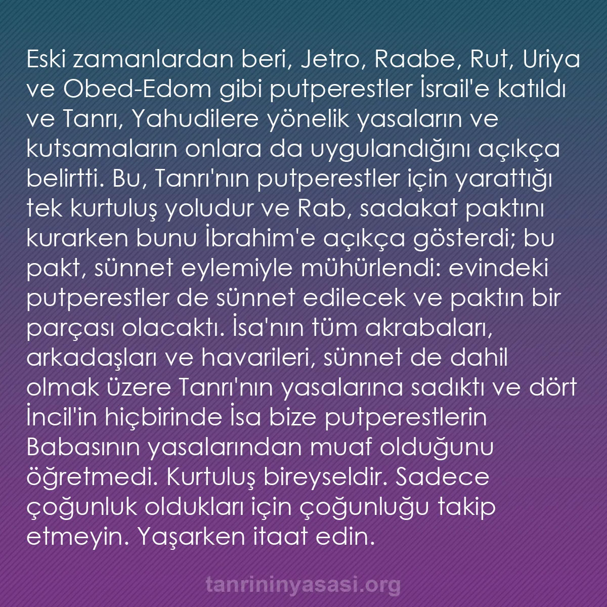 0034 - Tanrı’nın Yasası hakkında gönderi: Eski zamanlardan beri, Jetro, Raabe, Rut, Uriya ve...