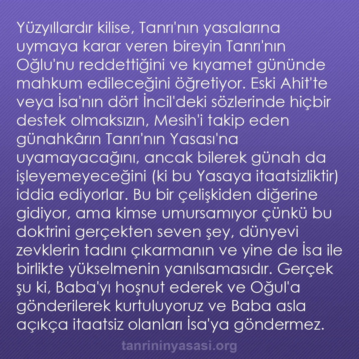 0038 - Tanrı’nın Yasası hakkında gönderi: Yüzyıllardır kilise, Tanrı
