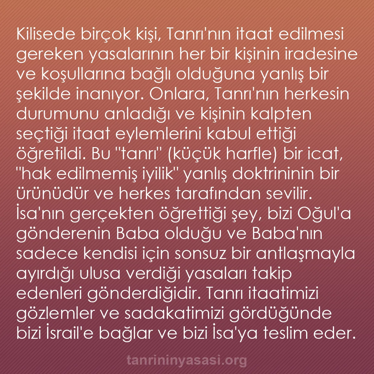 0046 - Tanrı’nın Yasası hakkında gönderi: Kilisede birçok kişi, Tanrı