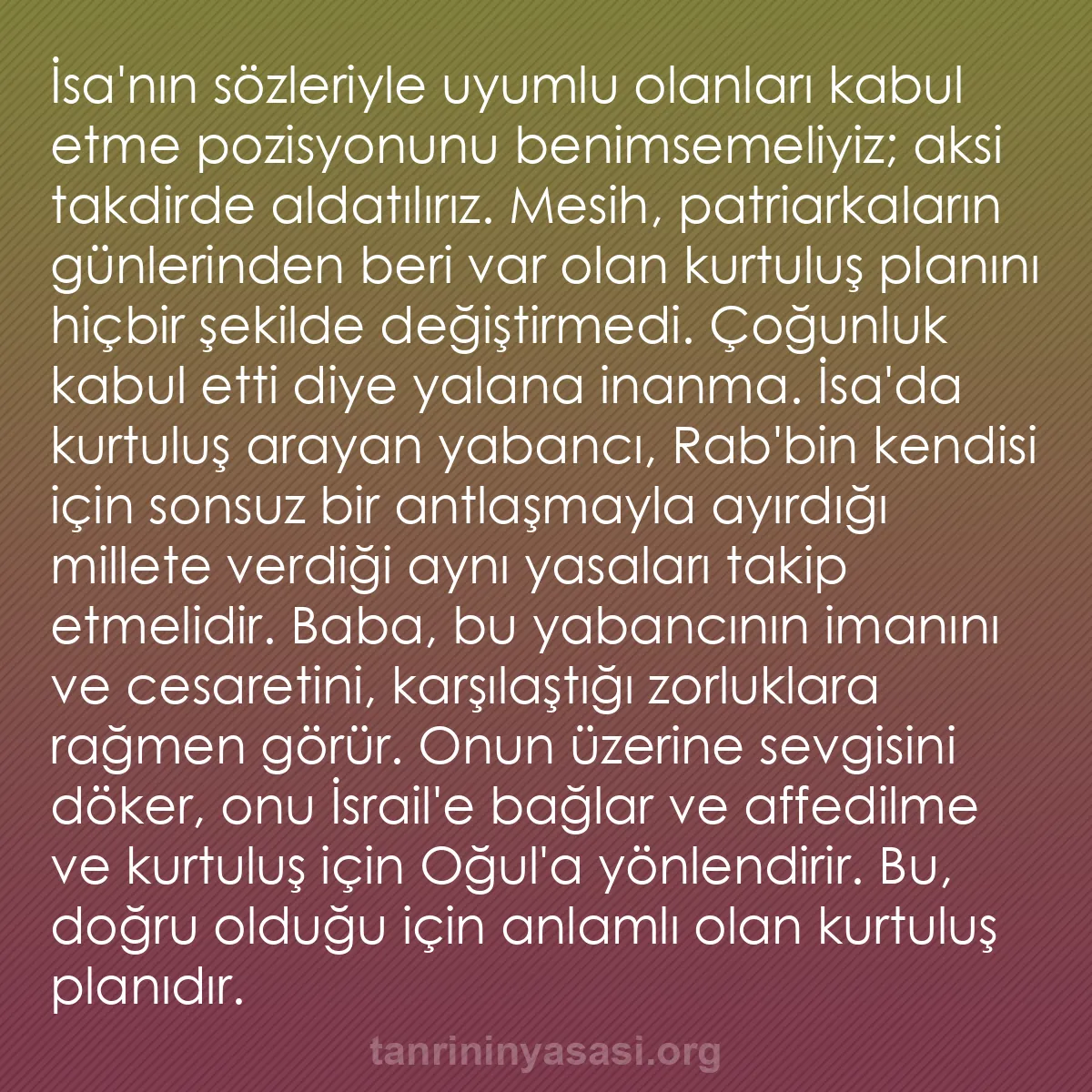 0068 - Tanrı’nın Yasası hakkında gönderi: İsa