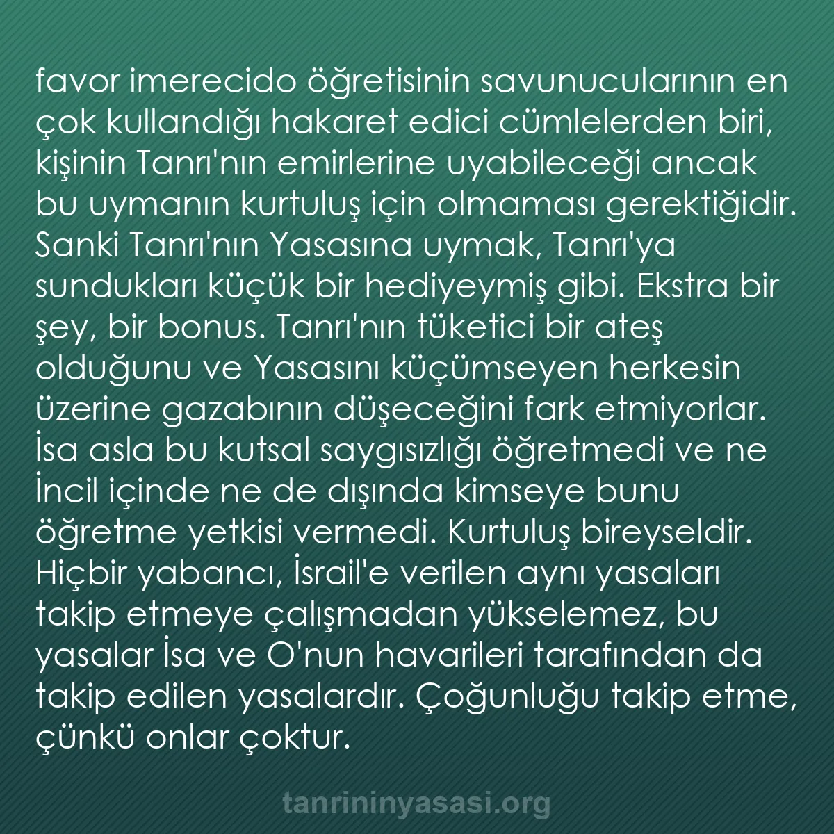 0080 - Tanrı’nın Yasası hakkında gönderi: favor imerecido öğretisinin savunucularının en çok...