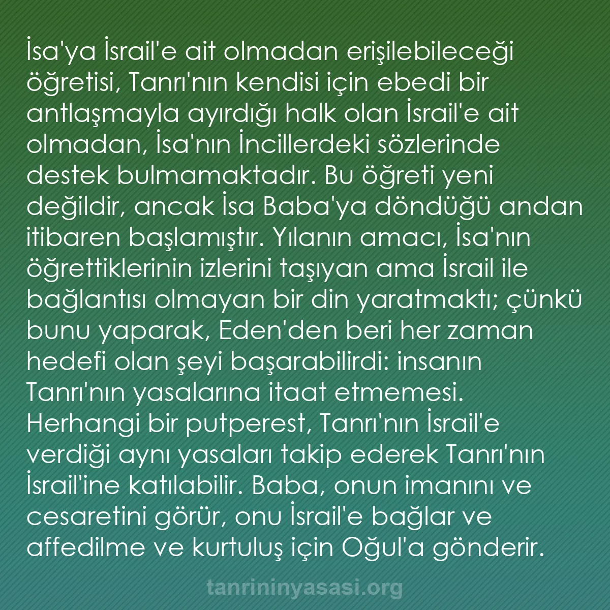 0090 - Tanrı’nın Yasası hakkında gönderi: İsa