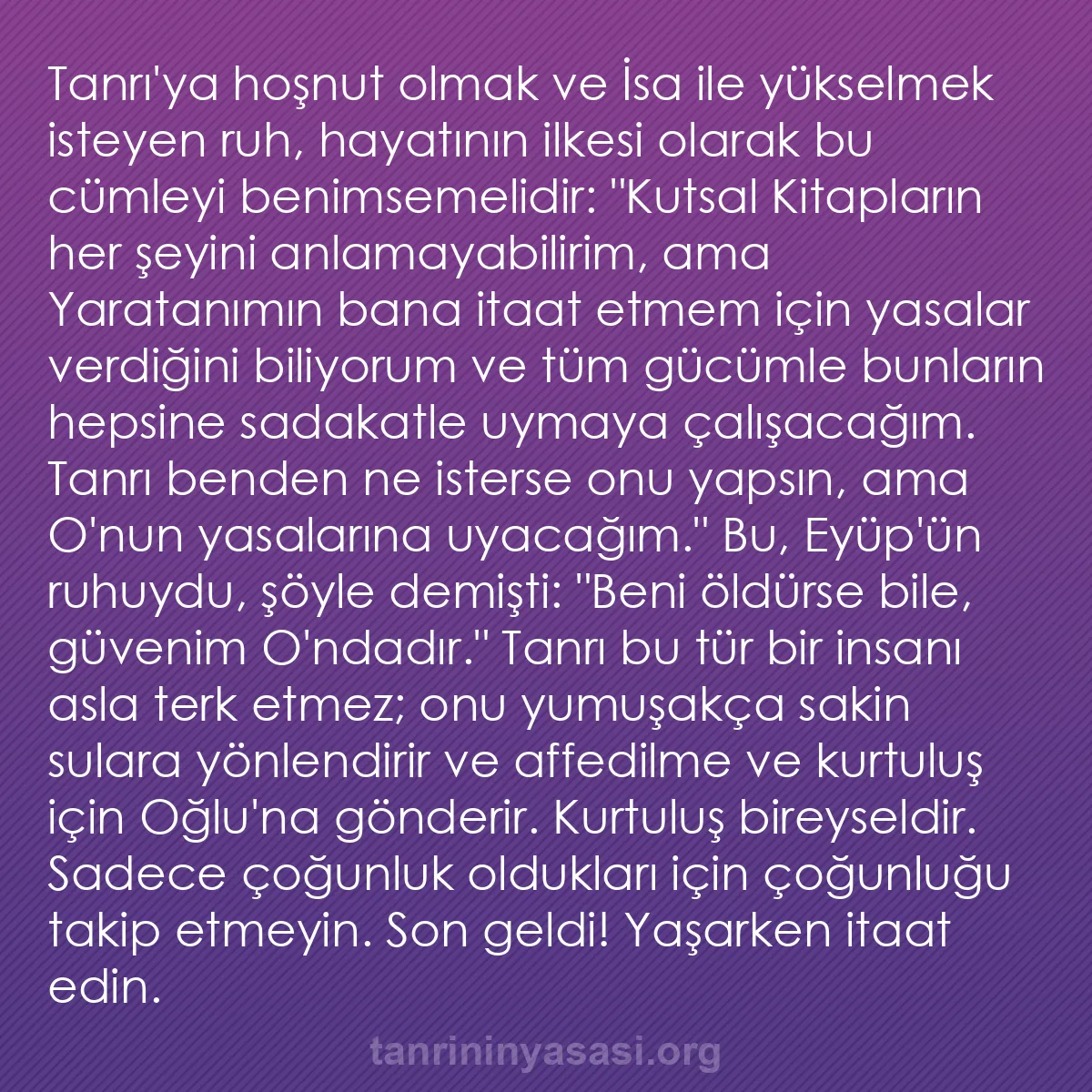 0091 - Tanrı’nın Yasası hakkında gönderi: Tanrı
