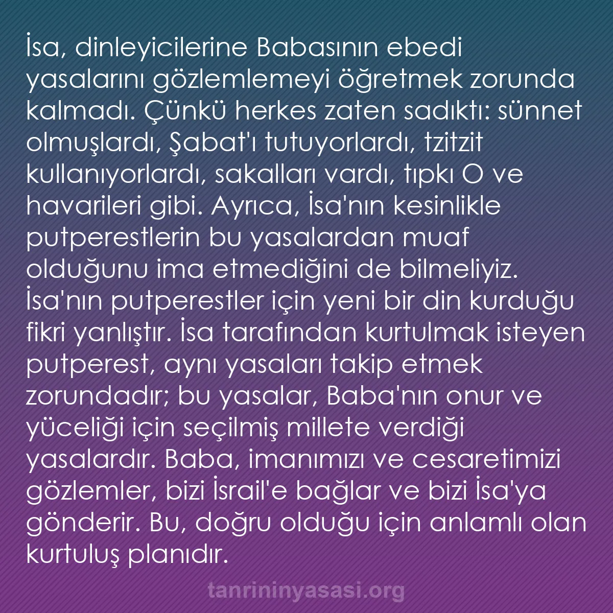 0094 - Tanrı’nın Yasası hakkında gönderi: İsa, dinleyicilerine Babasının ebedi yasalarını gözlemlemeyi...