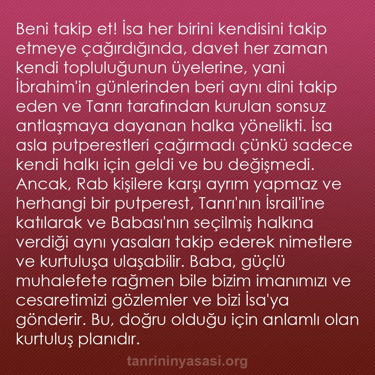 0099 - Tanrı’nın Yasası hakkında gönderi: Beni takip et! İsa her birini kendisini takip etmeye...