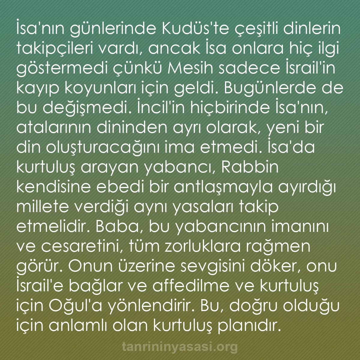 0103 - Tanrı’nın Yasası hakkında gönderi: İsa
