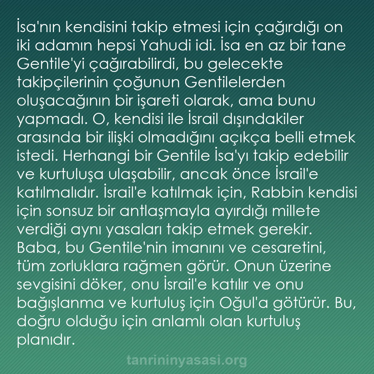 0105 - Tanrı’nın Yasası hakkında gönderi: İsa
