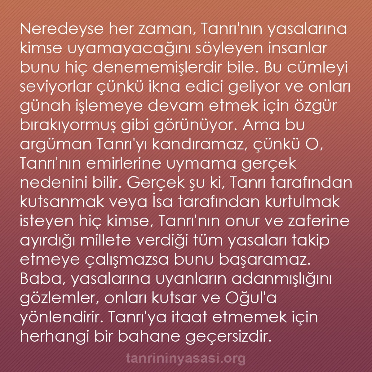 0106 - Tanrı’nın Yasası hakkında gönderi: Neredeyse her zaman, Tanrı