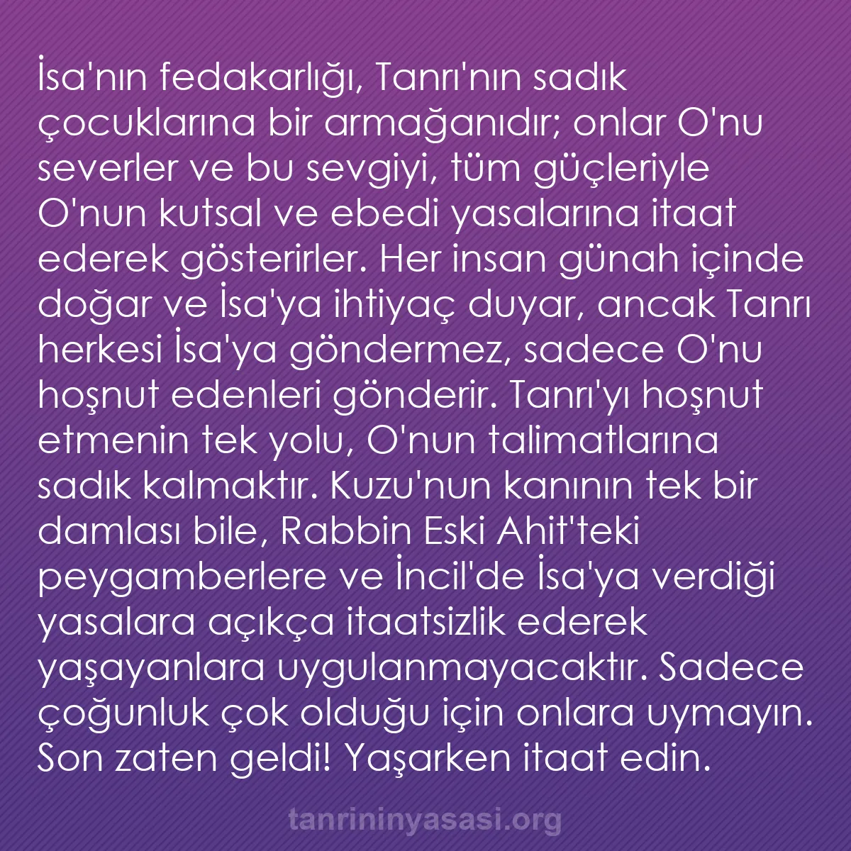 0111 - Tanrı’nın Yasası hakkında gönderi: İsa