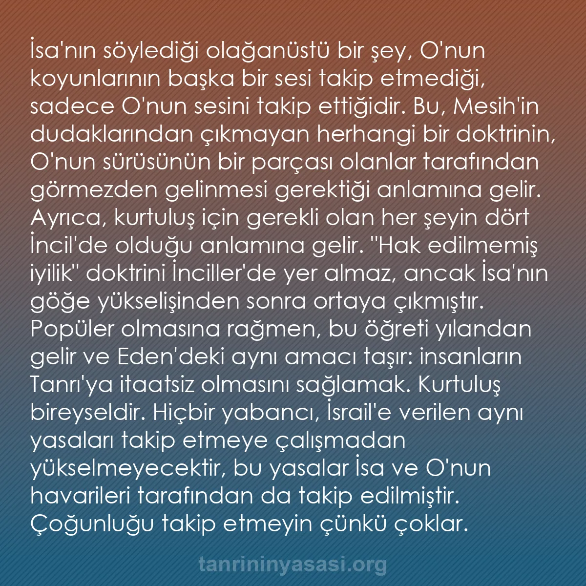 0112 - Tanrı’nın Yasası hakkında gönderi: İsa