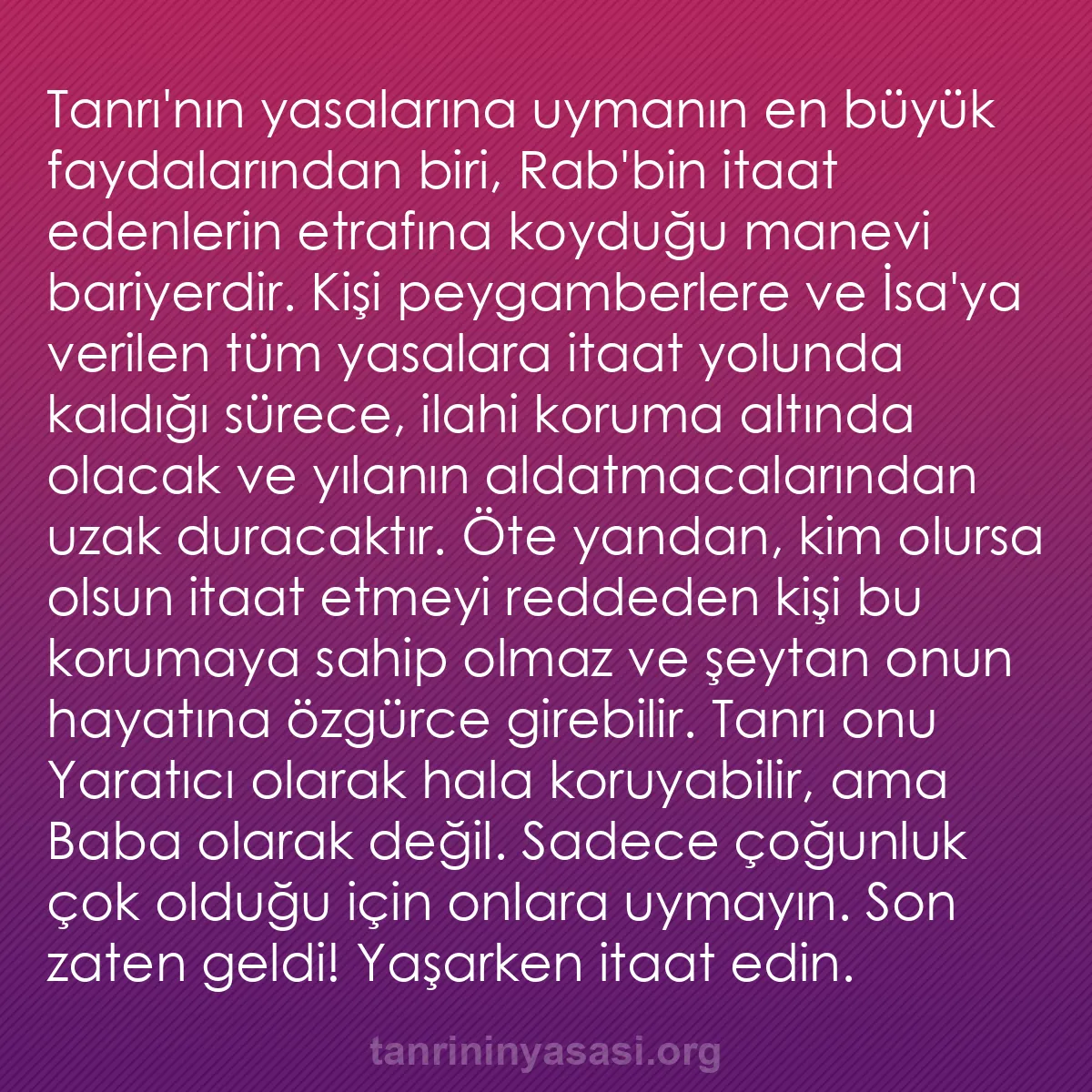 0121 - Tanrı’nın Yasası hakkında gönderi: Tanrı