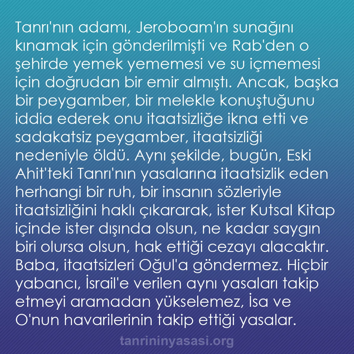 0155 - Tanrı’nın Yasası hakkında gönderi: Tanrı