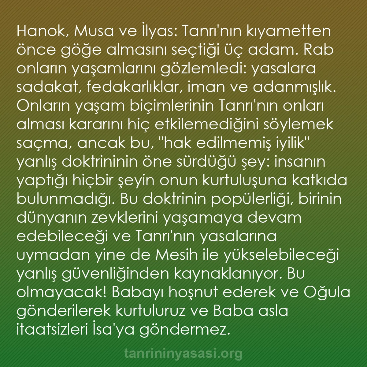 0156 - Tanrı’nın Yasası hakkında gönderi: Hanok, Musa ve İlyas: Tanrı
