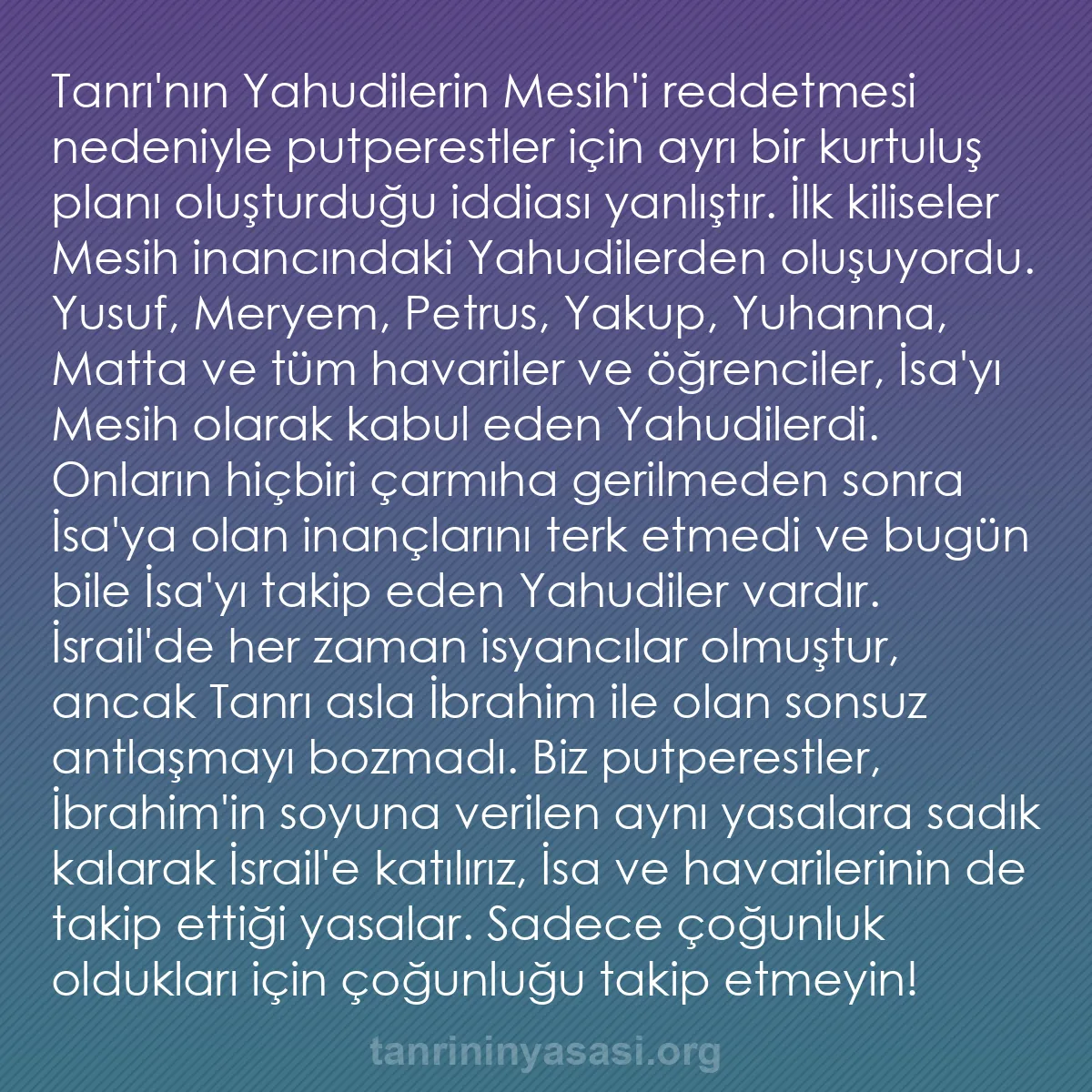 0162 - Tanrı’nın Yasası hakkında gönderi: Tanrı