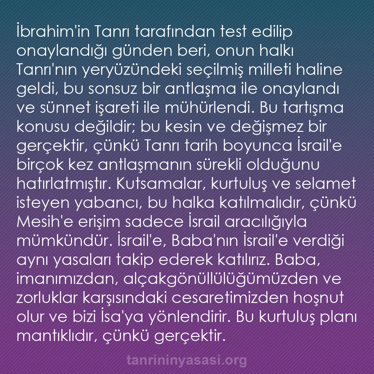 0174 - Tanrı’nın Yasası hakkında gönderi: İbrahim