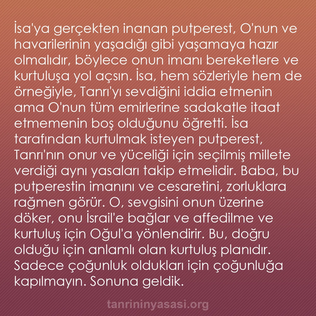 0186 - Tanrı’nın Yasası hakkında gönderi: İsa