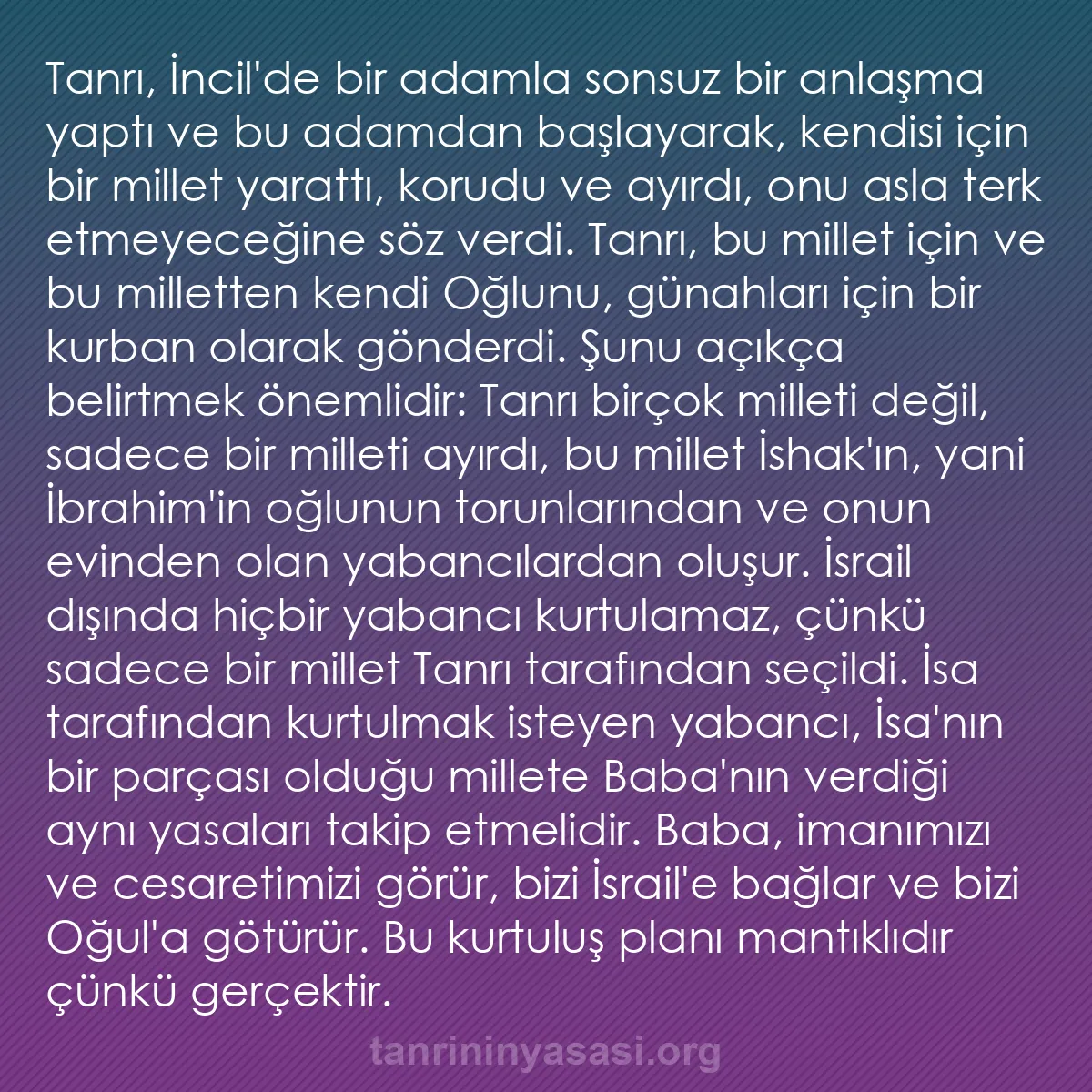 0194 - Tanrı’nın Yasası hakkında gönderi: Tanrı, İncil
