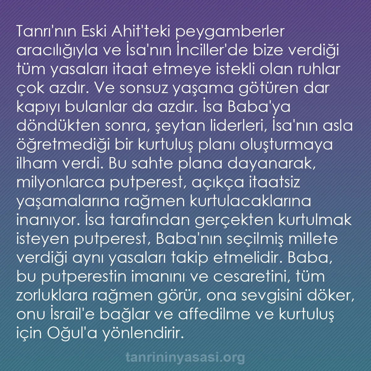 0202 - Tanrı’nın Yasası hakkında gönderi: Tanrı