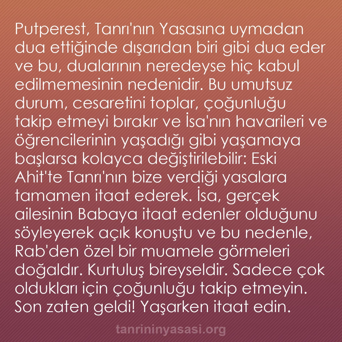 0206 - Tanrı’nın Yasası hakkında gönderi: Putperest, Tanrı