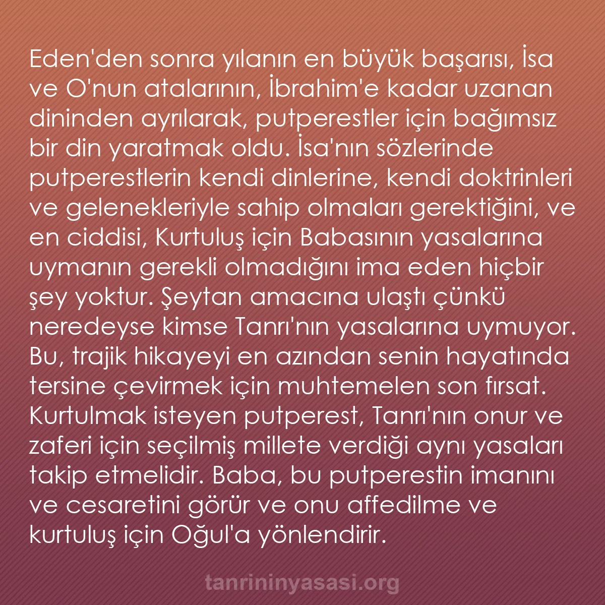 0226 - Tanrı’nın Yasası hakkında gönderi: Eden
