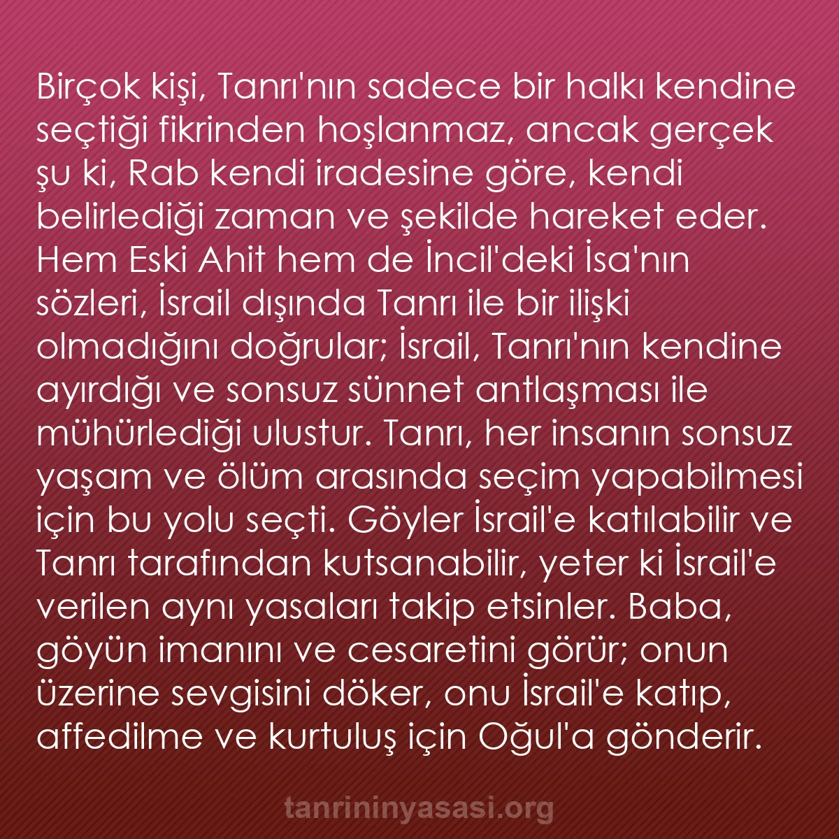 0239 - Tanrı’nın Yasası hakkında gönderi: Birçok kişi, Tanrı