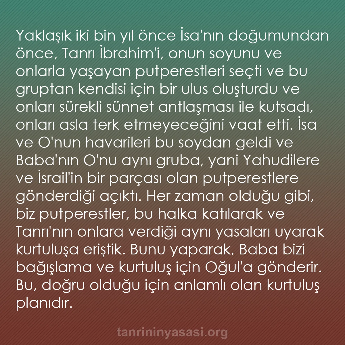 0253 - Tanrı’nın Yasası hakkında gönderi: Yaklaşık iki bin yıl önce İsa