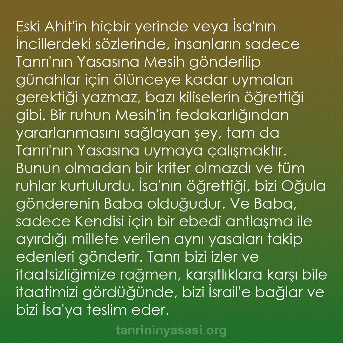 0256 - Tanrı’nın Yasası hakkında gönderi: Eski Ahit