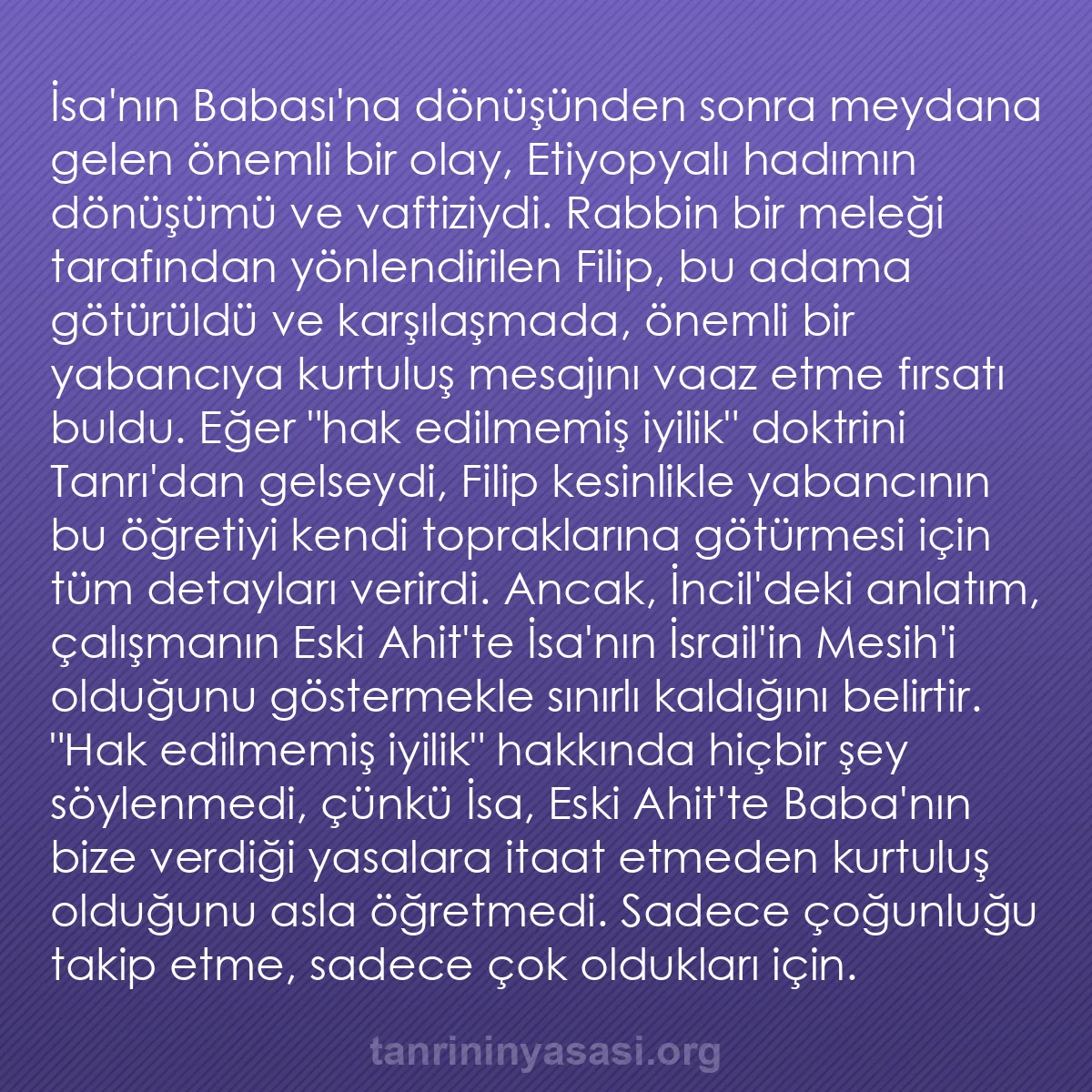 0258 - Tanrı’nın Yasası hakkında gönderi: İsa