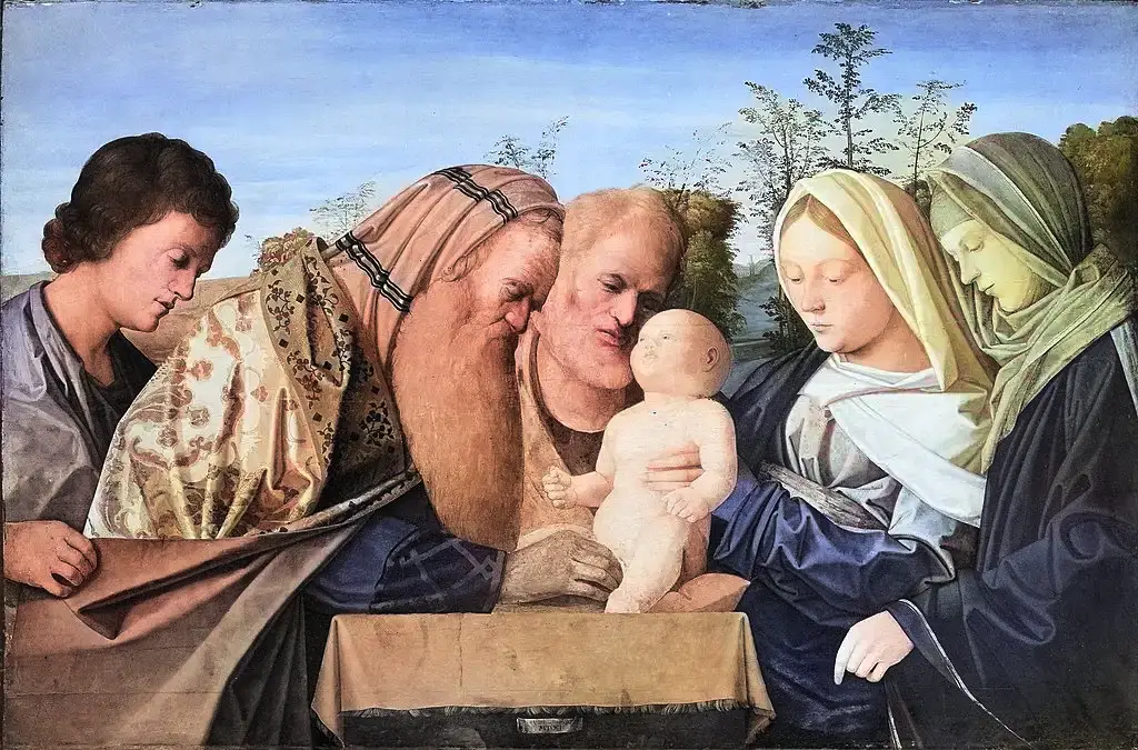 Giovanni Bellini adlı sanatçının yaptığı eski bir tabloda, İsa’nın Yusuf ve Meryem’in eşliğinde hahamlar tarafından sünnet edilmesi betimleniyor.