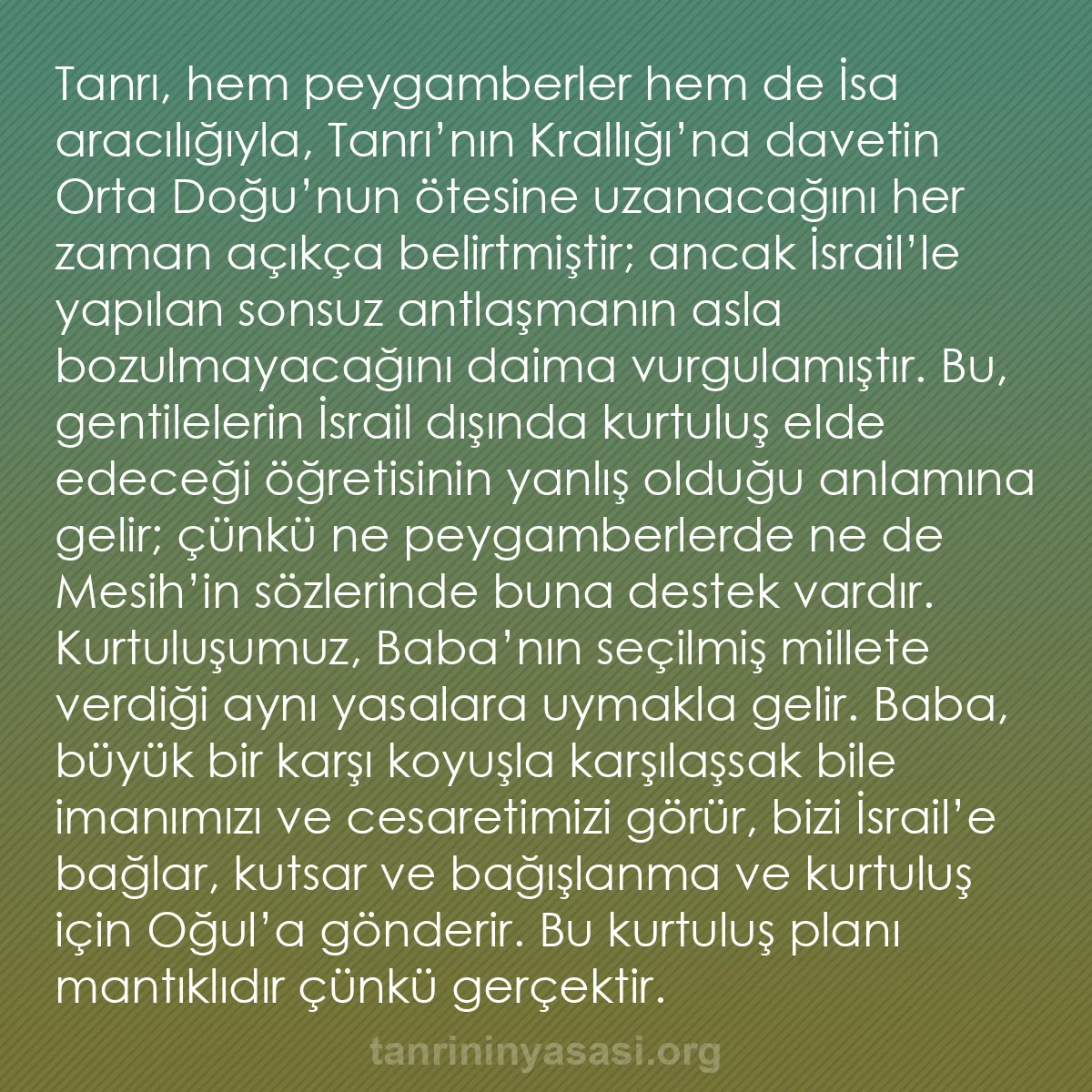 b0003 - Tanrı’nın Yasası hakkında gönderi: Tanrı, hem peygamberler hem de İsa aracılığıyla, Tanrı’nın Krallığı’na...