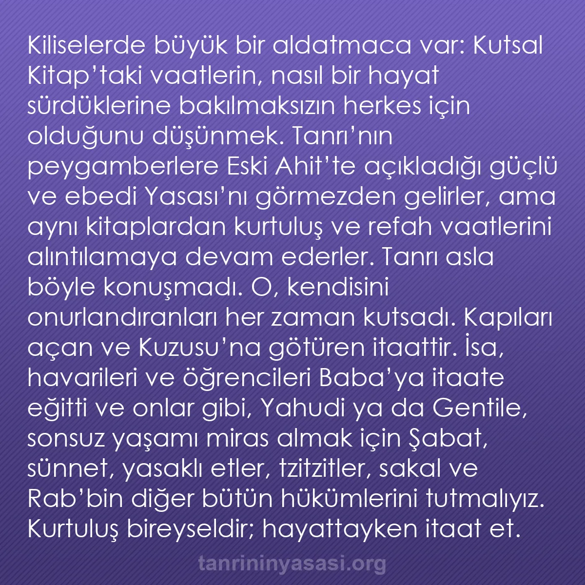 b0018 - Tanrı’nın Yasası hakkında gönderi: Kiliselerde büyük bir aldatmaca var: Kutsal Kitap’taki vaatlerin,...
