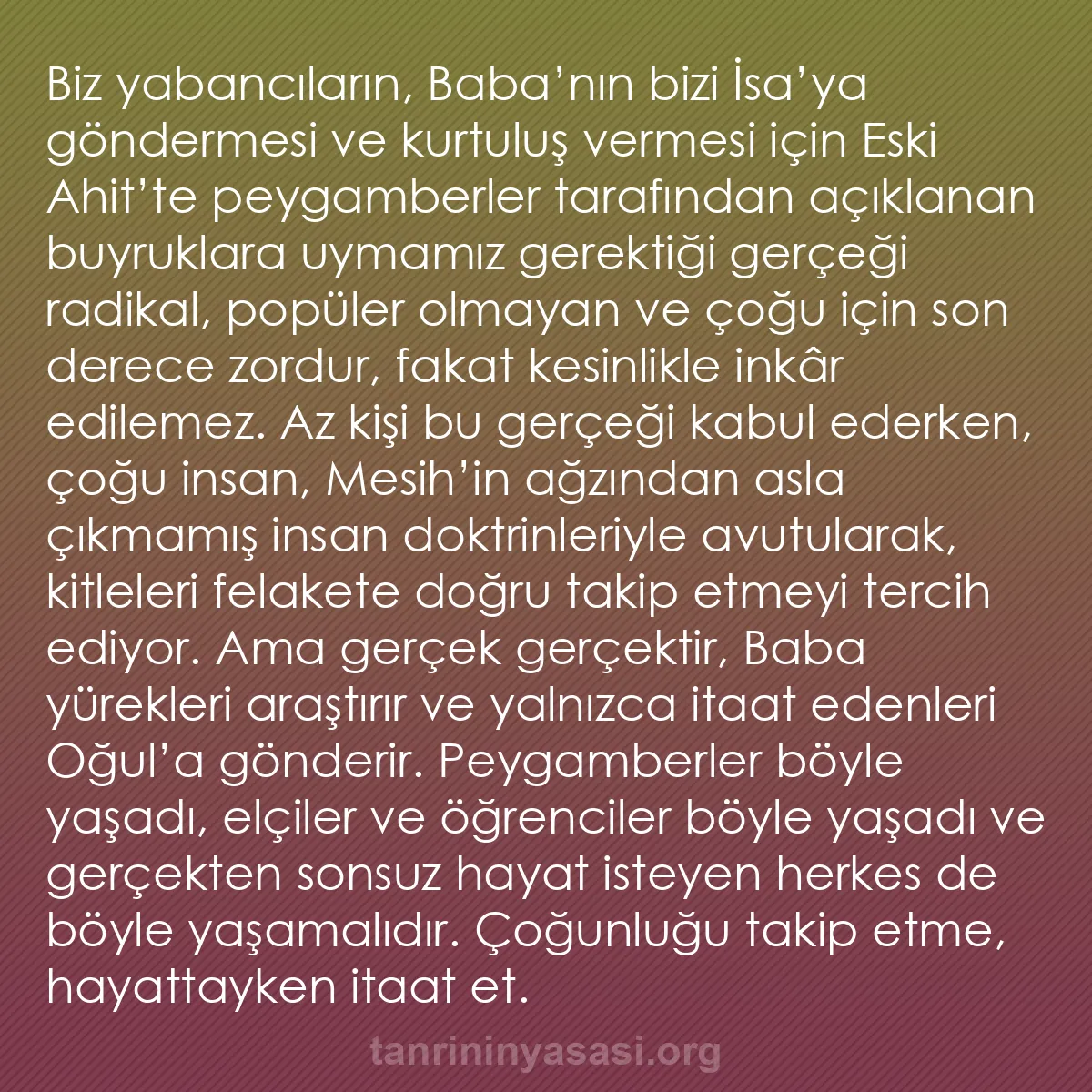 b0028 - Tanrı’nın Yasası hakkında gönderi: Biz yabancıların, Baba’nın bizi İsa’ya göndermesi ve kurtuluş...