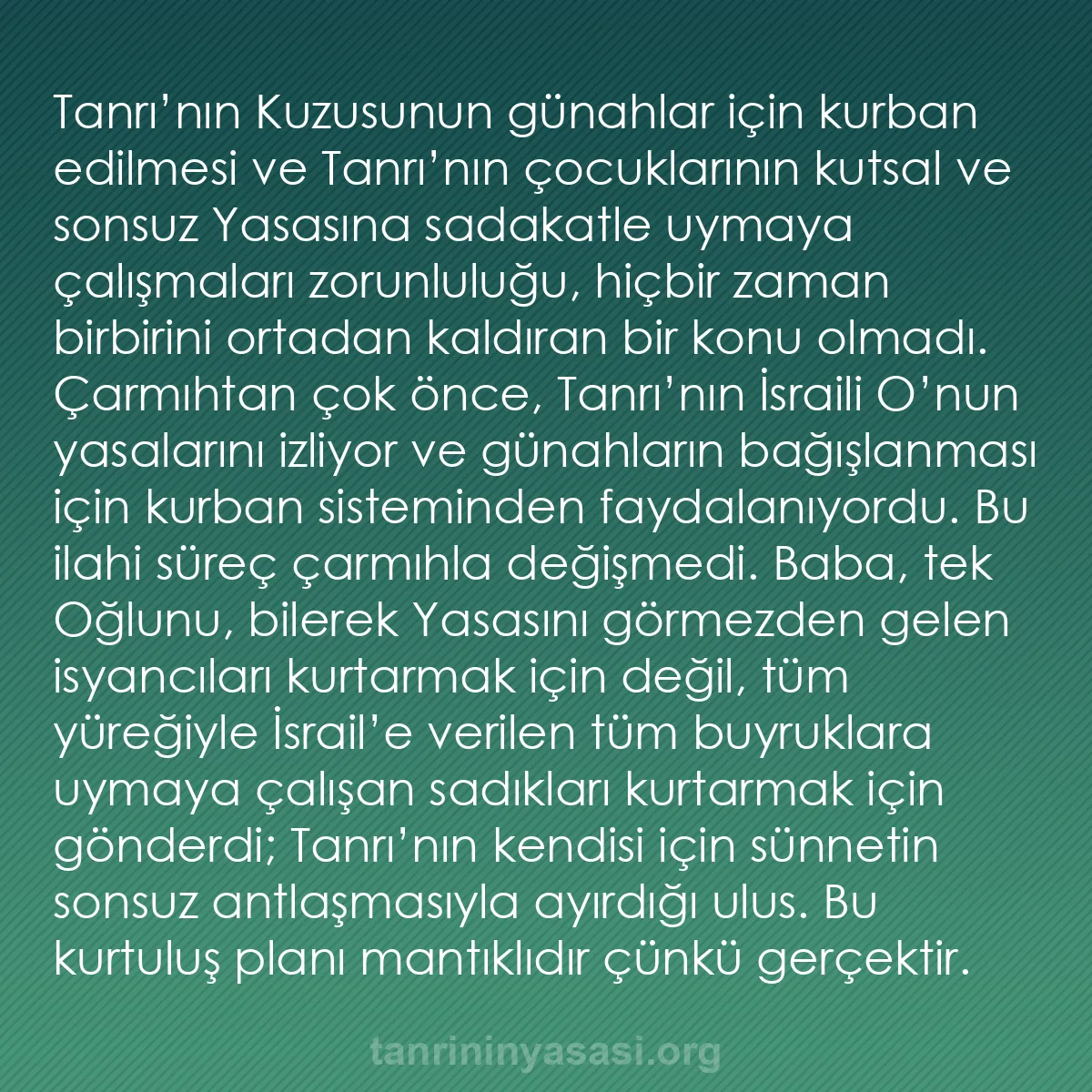 b0105 - Tanrı’nın Yasası hakkında gönderi: Tanrı’nın Kuzusunun günahlar için kurban edilmesi ve Tanrı’nın...