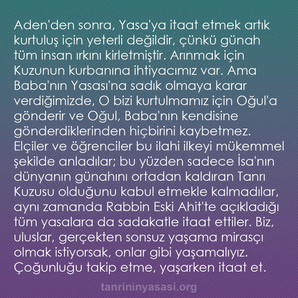 b0144 - Tanrı’nın Yasası hakkında gönderi: Aden