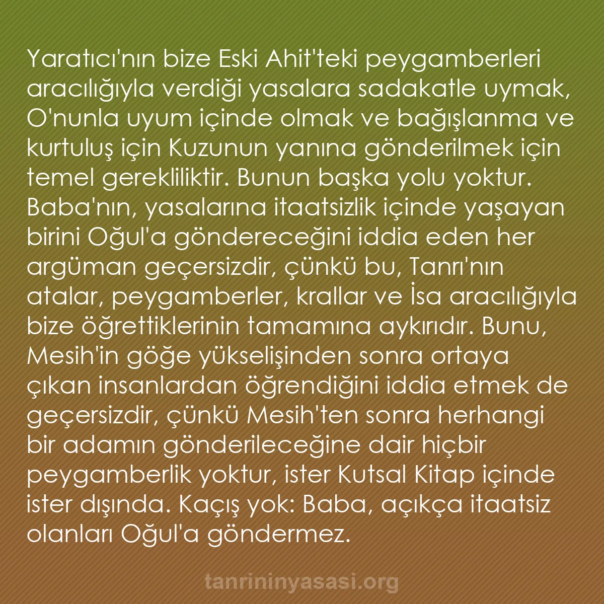 b0149 - Tanrı’nın Yasası hakkında gönderi: Yaratıcı