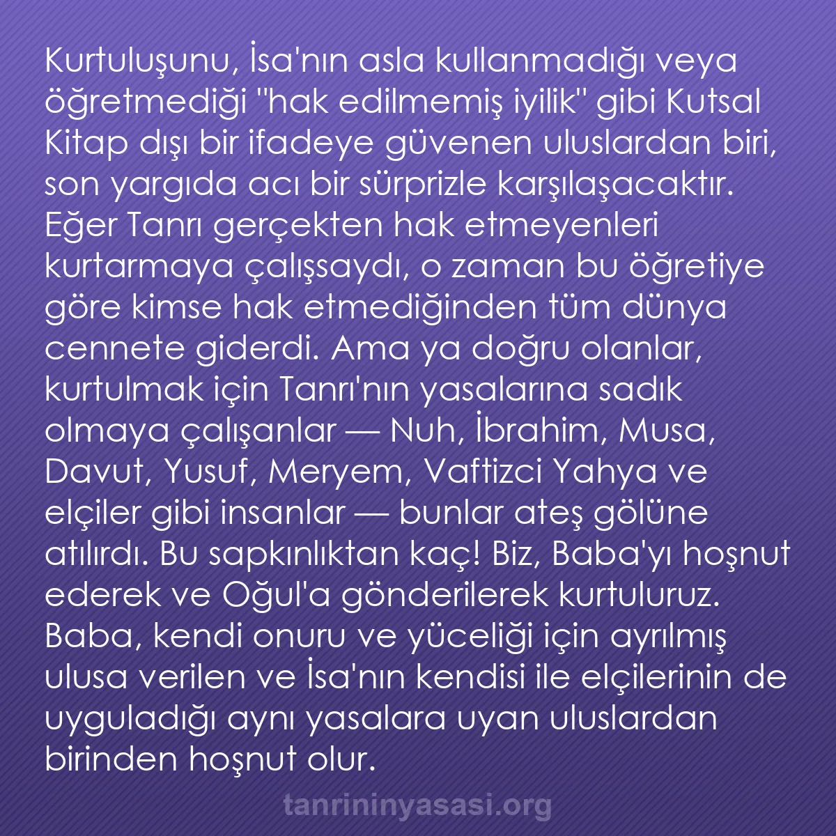 b0158 - Tanrı’nın Yasası hakkında gönderi: Kurtuluşunu, İsa