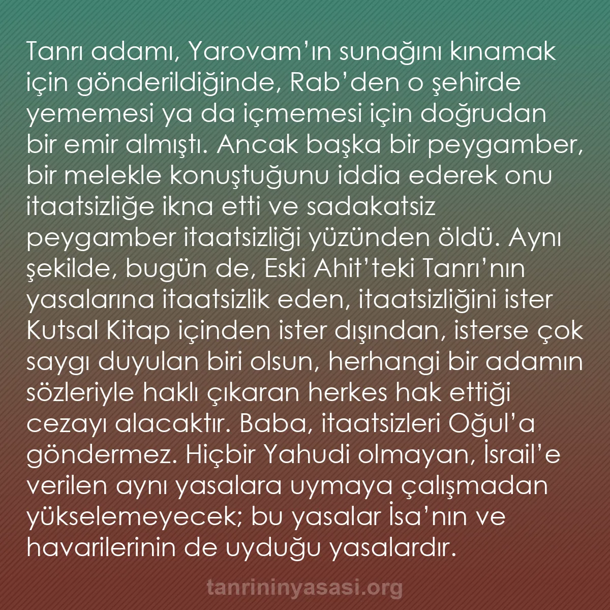 b0193 - Tanrı’nın Yasası hakkında gönderi: Tanrı adamı, Yarovam’ın sunağını kınamak için gönderildiğinde,...