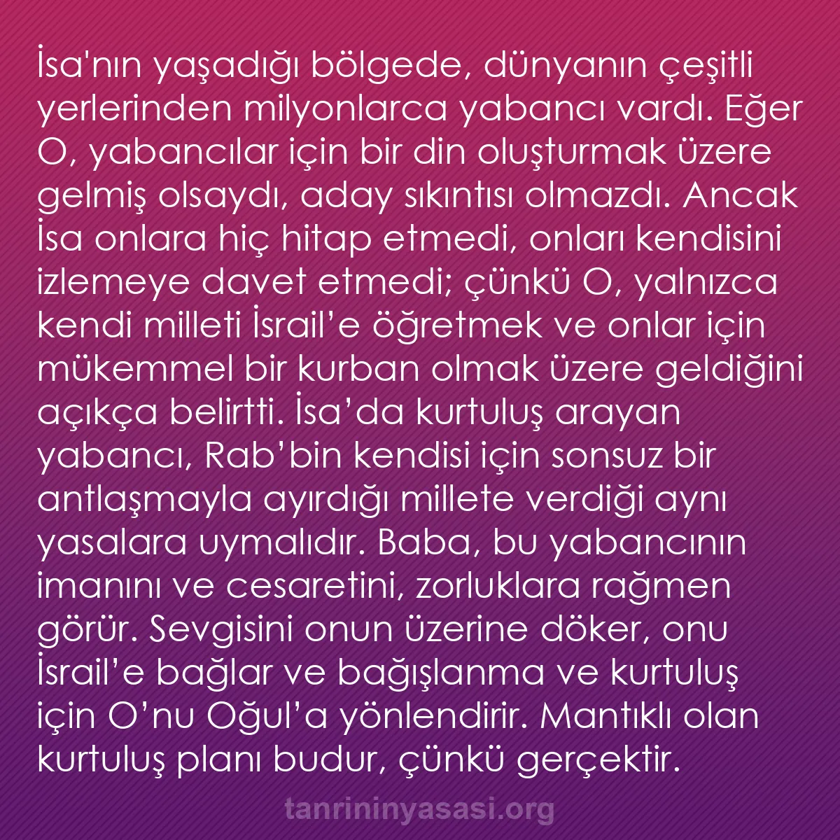 b0241 - Tanrı’nın Yasası hakkında gönderi: İsa