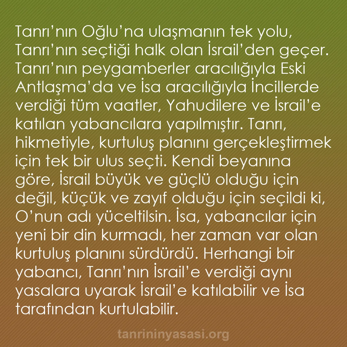 b0269 - Tanrı’nın Yasası hakkında gönderi: Tanrı’nın Oğlu’na ulaşmanın tek yolu, Tanrı’nın seçtiği halk...