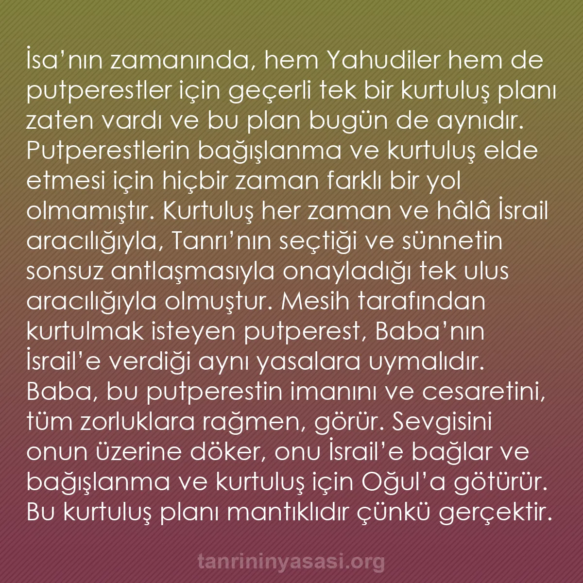b0288 - Tanrı’nın Yasası hakkında gönderi: İsa’nın zamanında, hem Yahudiler hem de putperestler için geçerli...