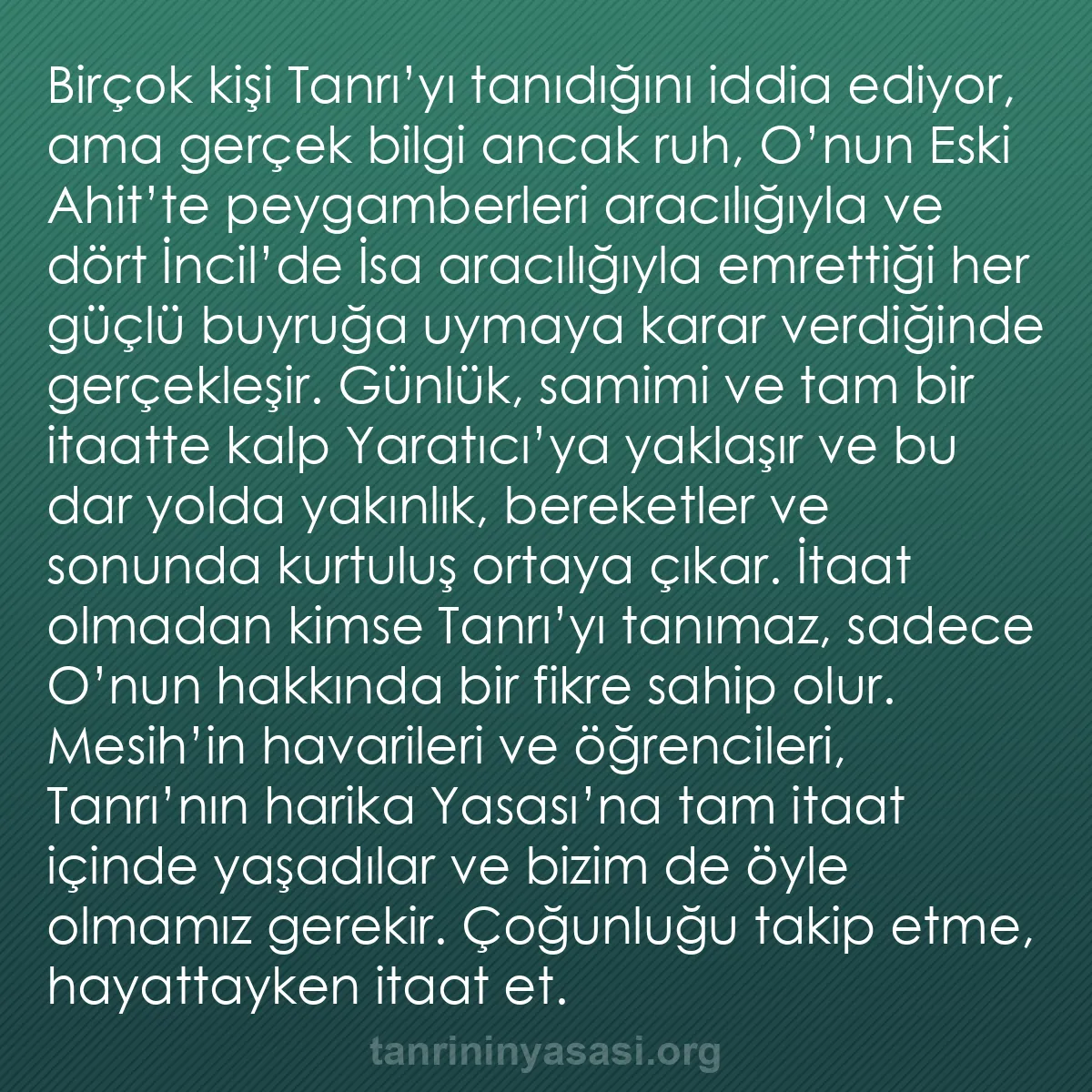 b0320 - Tanrı’nın Yasası hakkında gönderi: Birçok kişi Tanrı’yı tanıdığını iddia ediyor, ama gerçek bilgi...