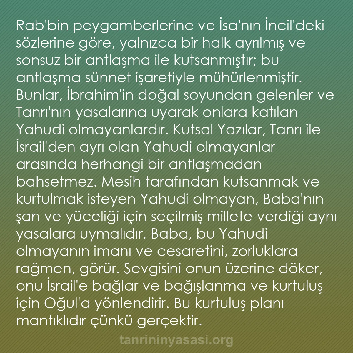 b0323 - Tanrı’nın Yasası hakkında gönderi: Rab