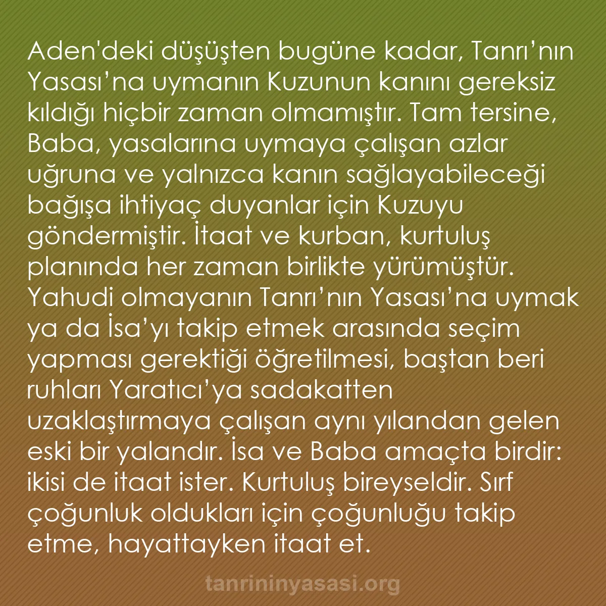 b0329 - Tanrı’nın Yasası hakkında gönderi: Aden