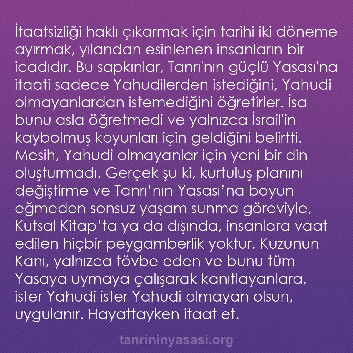 b0331 - Tanrı’nın Yasası hakkında gönderi: İtaatsizliği haklı çıkarmak için tarihi iki döneme ayırmak,...