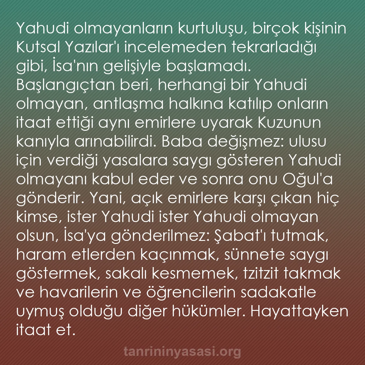 b0333 - Tanrı’nın Yasası hakkında gönderi: Yahudi olmayanların kurtuluşu, birçok kişinin Kutsal Yazılar