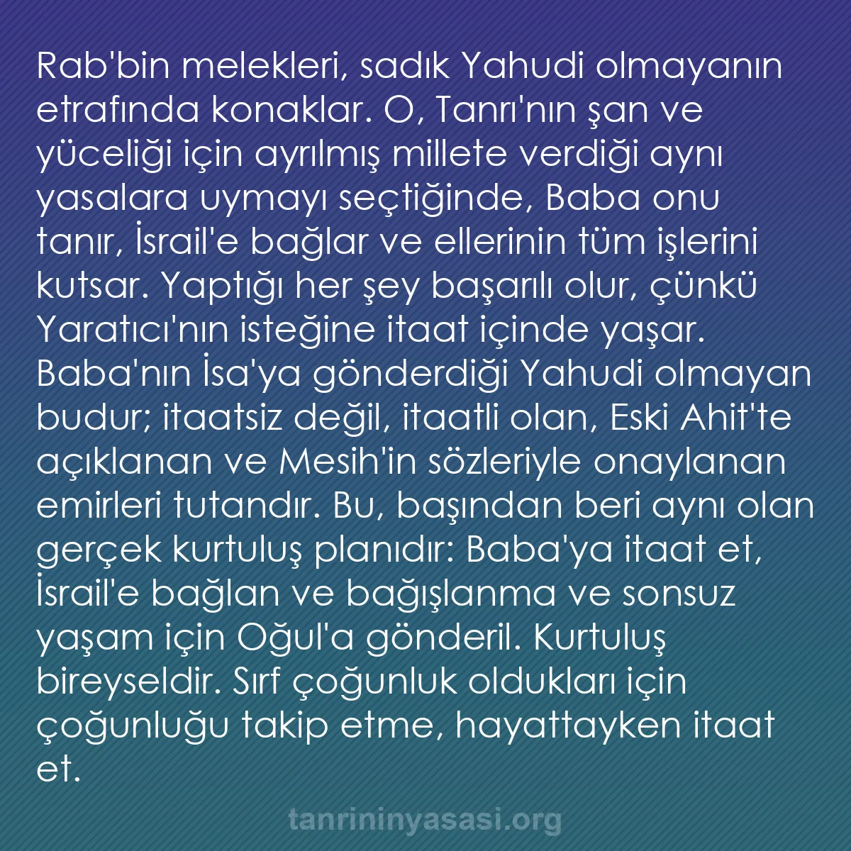 b0337 - Tanrı’nın Yasası hakkında gönderi: Rab
